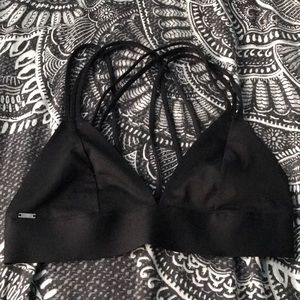 Black triangle crisscross back bralette